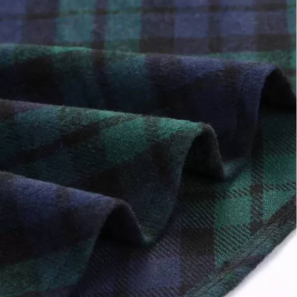 IDEALSANXUN Womens Plaid Wool Skirts Elastic Waist ALine Pleated Tartan Long SkirtsGreen 1901