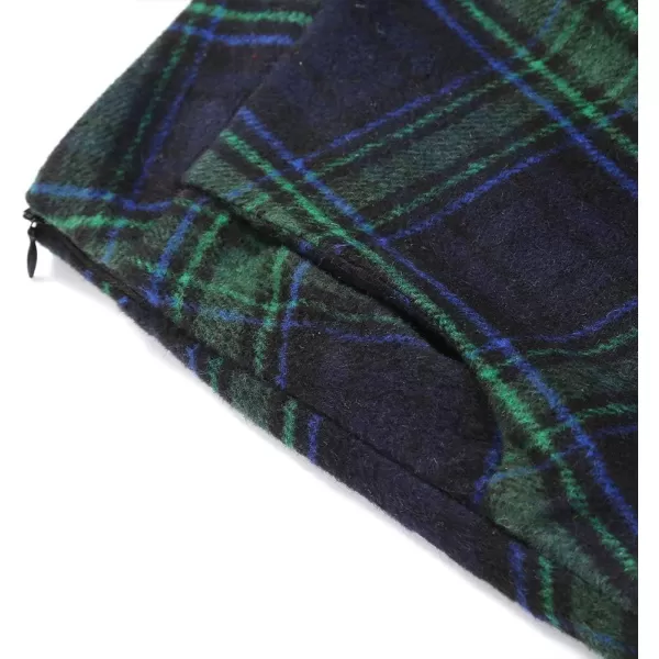 IDEALSANXUN Womens Plaid Wool Skirts Elastic Waist ALine Pleated Tartan Long SkirtsGreen 92026