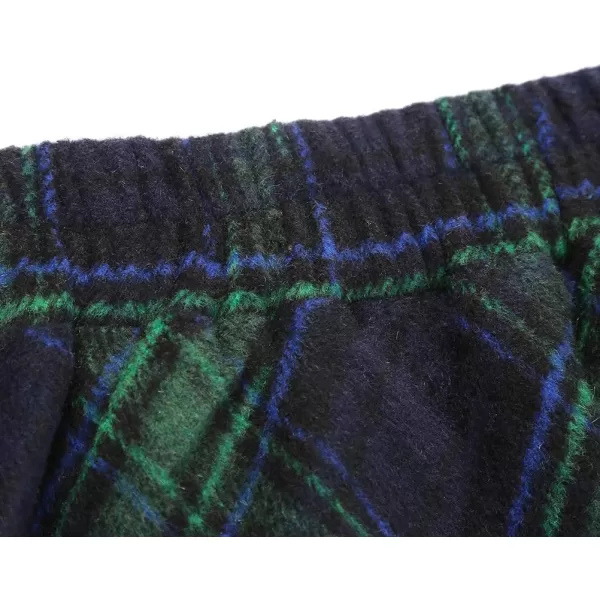 IDEALSANXUN Womens Plaid Wool Skirts Elastic Waist ALine Pleated Tartan Long SkirtsGreen 92026