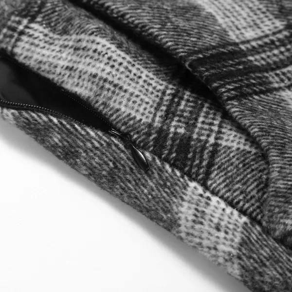 IDEALSANXUN Womens Plaid Wool Skirts Elastic Waist ALine Pleated Tartan Long SkirtsGrey