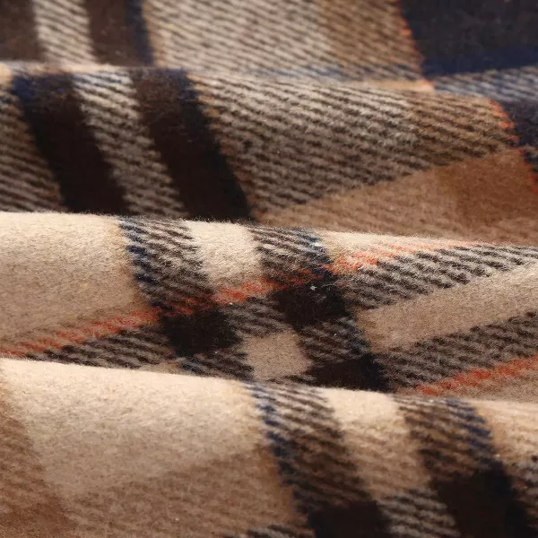 IDEALSANXUN Womens Plaid Wool Skirts Elastic Waist ALine Pleated Tartan Long SkirtsLong Brown