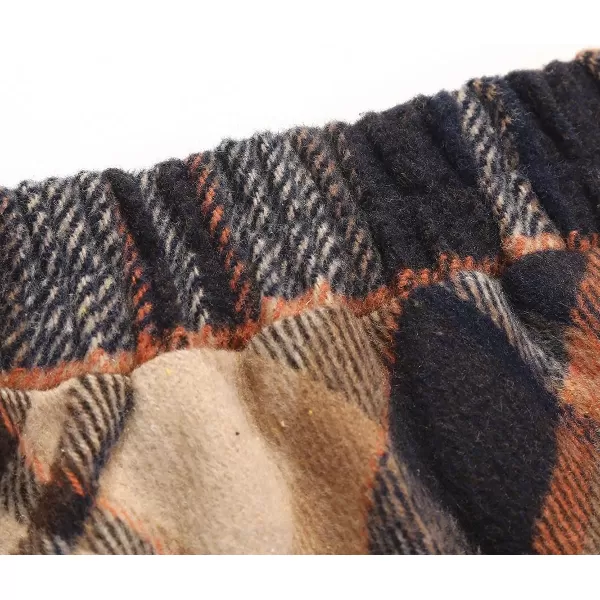 IDEALSANXUN Womens Plaid Wool Skirts Elastic Waist ALine Pleated Tartan Long SkirtsLong Brown