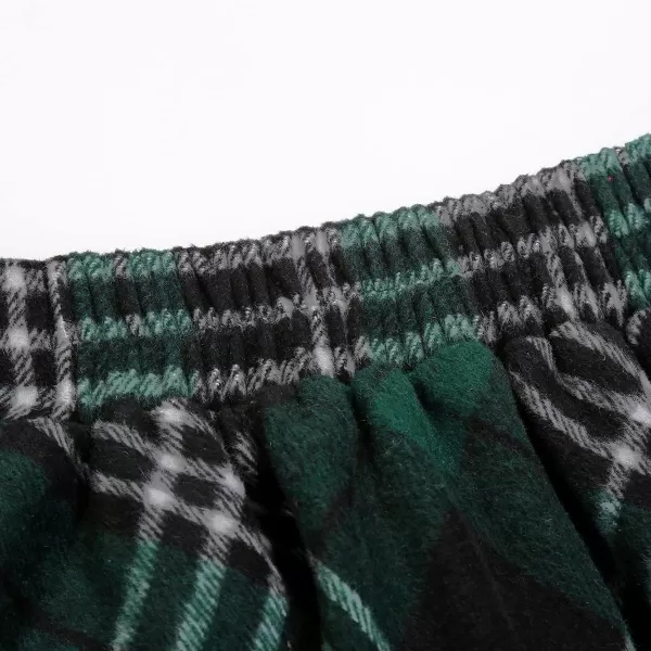IDEALSANXUN Womens Plaid Wool Skirts Elastic Waist ALine Pleated Tartan Long SkirtsLong Green 711