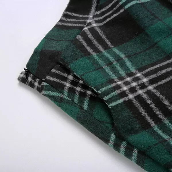 IDEALSANXUN Womens Plaid Wool Skirts Elastic Waist ALine Pleated Tartan Long SkirtsLong Green 711