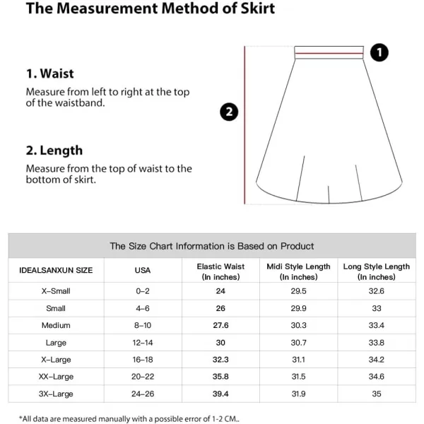 IDEALSANXUN Womens Plaid Wool Skirts Elastic Waist ALine Pleated Tartan Long SkirtsLong GreenNew