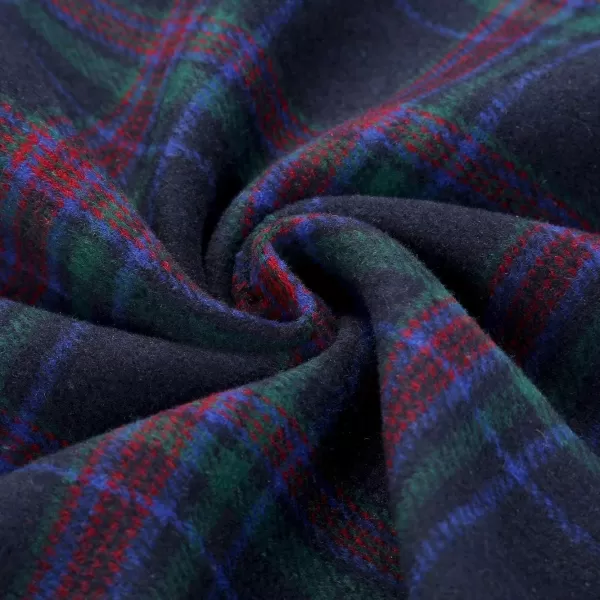IDEALSANXUN Womens Plaid Wool Skirts Elastic Waist ALine Pleated Tartan Long SkirtsLong Navy 12953