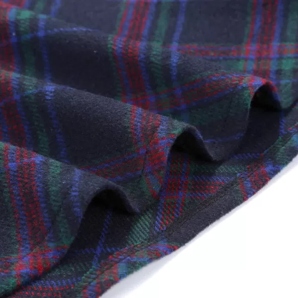 IDEALSANXUN Womens Plaid Wool Skirts Elastic Waist ALine Pleated Tartan Long SkirtsLong Navy 12953
