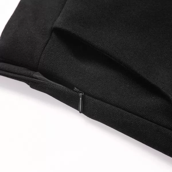 IDEALSANXUN Womens Plaid Wool Skirts Elastic Waist ALine Pleated Tartan Long SkirtsLong Pure Black