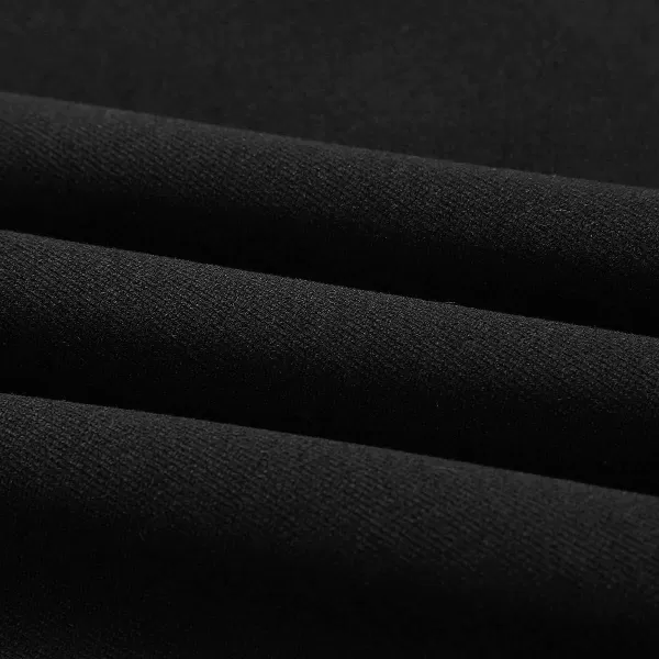 IDEALSANXUN Womens Plaid Wool Skirts Elastic Waist ALine Pleated Tartan Long SkirtsLong Pure Black