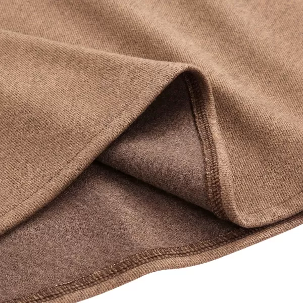 IDEALSANXUN Womens Plaid Wool Skirts Elastic Waist ALine Pleated Tartan Long SkirtsLong Pure Camel