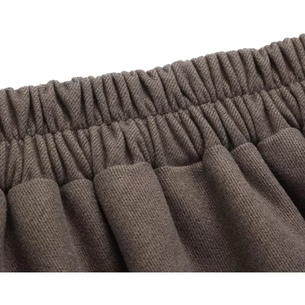 IDEALSANXUN Womens Plaid Wool Skirts Elastic Waist ALine Pleated Tartan Long SkirtsLong Pure Khaki