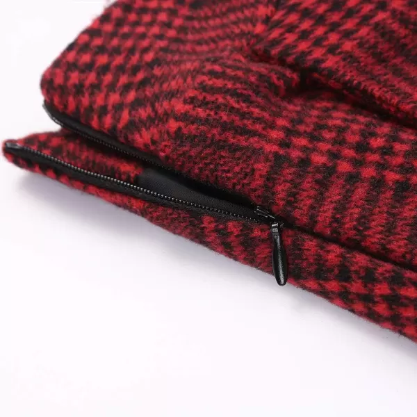 IDEALSANXUN Womens Plaid Wool Skirts Elastic Waist ALine Pleated Tartan Long SkirtsWine