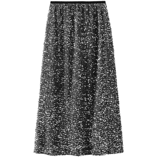 IDEALSANXUN Womens Sequin Skirts Fashion Elastic High Waisted Sparkly Midi Skirts 2023IDEALSANXUN Womens Sequin Skirts Fashion Elastic High Waisted Sparkly Midi Skirts 2023