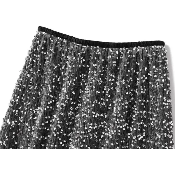 IDEALSANXUN Womens Sequin Skirts Fashion Elastic High Waisted Sparkly Midi Skirts 2023IDEALSANXUN Womens Sequin Skirts Fashion Elastic High Waisted Sparkly Midi Skirts 2023