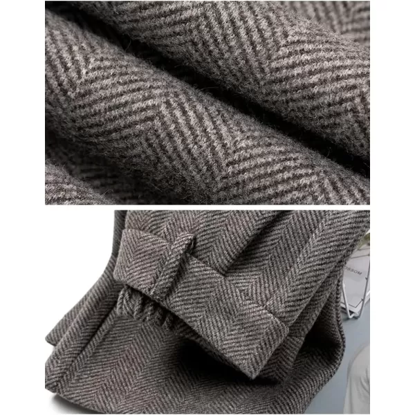IDEALSANXUN Wool Blend Wide Leg Pants for Women Elastic High Waisted Winter Pants TrousersKhaki