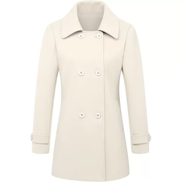 IDEALSANXUN Wool Coat for Womens Double Breasted Peacoat OutwearBeige 01
