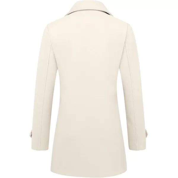 IDEALSANXUN Wool Coat for Womens Double Breasted Peacoat OutwearBeige 01