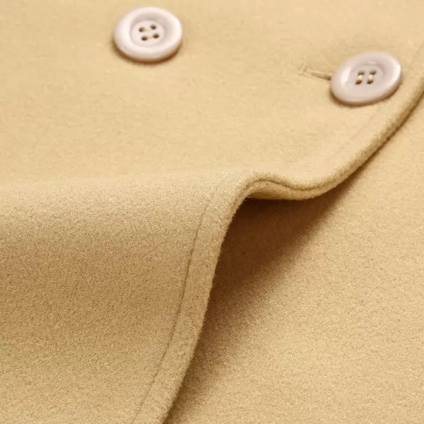 IDEALSANXUN Wool Coat for Womens Double Breasted Peacoat OutwearKhaki