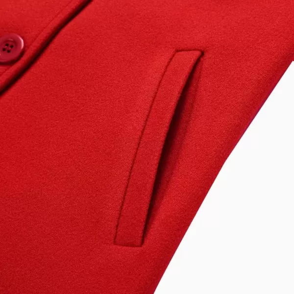 IDEALSANXUN Wool Coat for Womens Double Breasted Peacoat OutwearRed 01
