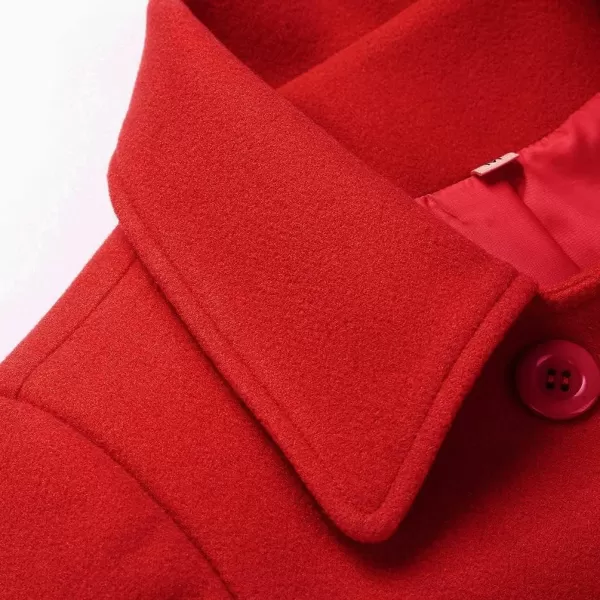 IDEALSANXUN Wool Coat for Womens Double Breasted Peacoat OutwearRed 01