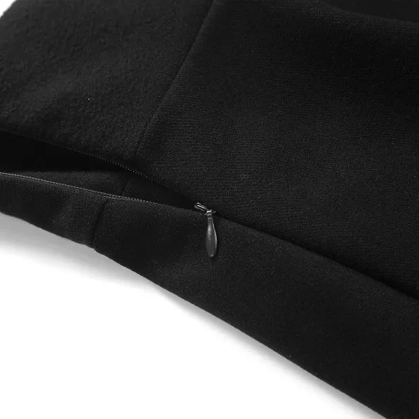 IDEALSANXUN Wool Plaid Mini Gothic Skirts for Womens High Waist Lace Up Short Pleated Skater SkirtsPure Black