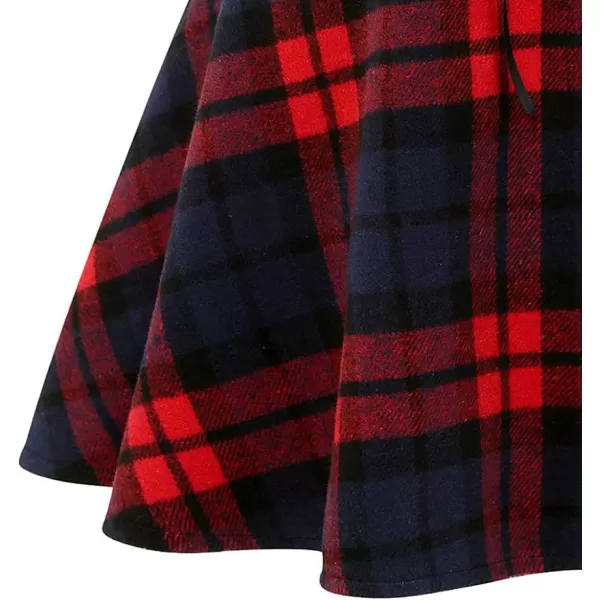 IDEALSANXUN Wool Plaid Mini Gothic Skirts for Womens High Waist Lace Up Short Pleated Skater SkirtsRed