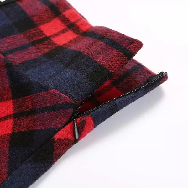 IDEALSANXUN Wool Plaid Mini Gothic Skirts for Womens High Waist Lace Up Short Pleated Skater SkirtsRed