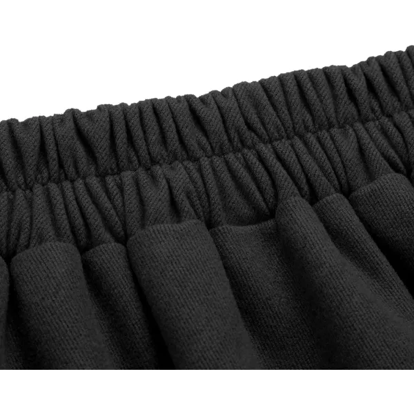 IDEALSANXUN Wool Skirts for Womens High Waist Aline Pleated Midi SkirtsPure Black