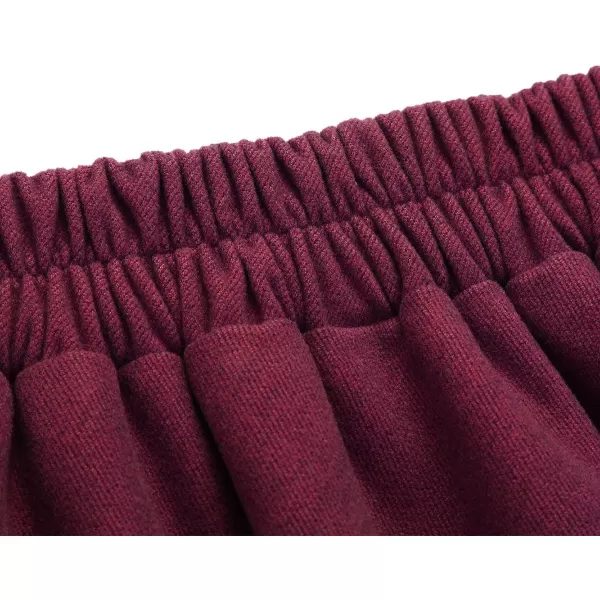 IDEALSANXUN Wool Skirts for Womens High Waist Aline Pleated Midi SkirtsPure Wine