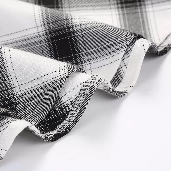Mini Gothic Skirts for Womens A line Short High Waist Plaid SkirtsNew White