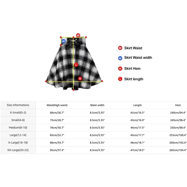 Mini Gothic Skirts for Womens A line Short High Waist Plaid SkirtsNew White