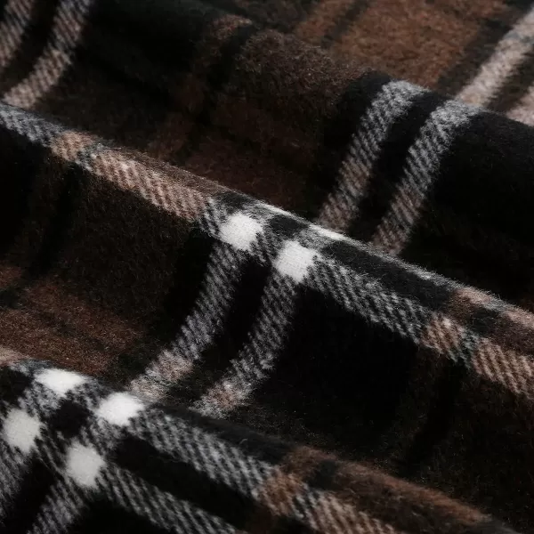 Plaid Mini Skirts for Womens High Waisted Fall Winter Wool Bodycon Pencil Skirts with SlitCoffee