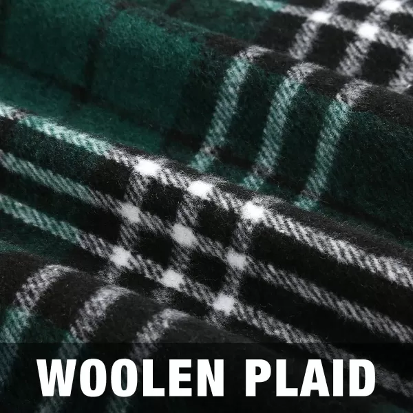 Plaid Mini Skirts for Womens High Waisted Fall Winter Wool Bodycon Pencil Skirts with SlitGreen 01