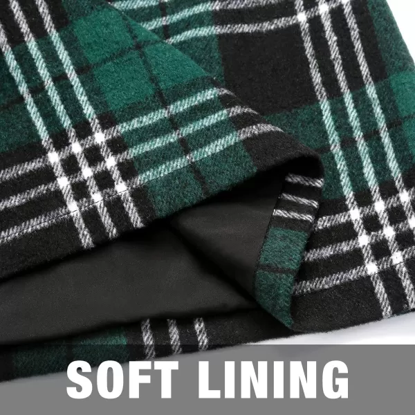 Plaid Mini Skirts for Womens High Waisted Fall Winter Wool Bodycon Pencil Skirts with SlitGreen 01