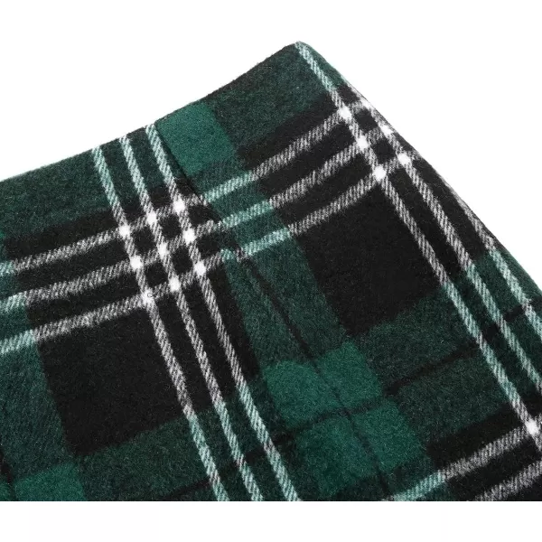 Plaid Mini Skirts for Womens High Waisted Fall Winter Wool Bodycon Pencil Skirts with SlitGreen 01