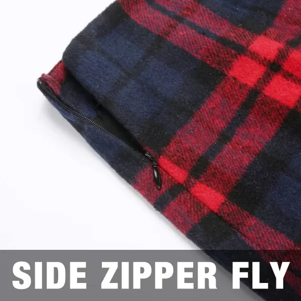Plaid Mini Skirts for Womens High Waisted Fall Winter Wool Bodycon Pencil Skirts with SlitRed 01
