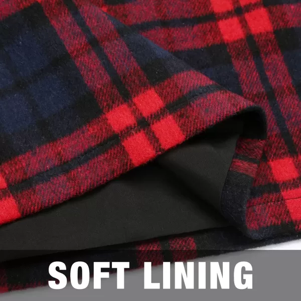 Plaid Mini Skirts for Womens High Waisted Fall Winter Wool Bodycon Pencil Skirts with SlitRed 01