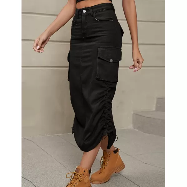 Womens Long Cargo Skirts for Women Trendy 2023 Fashion Midi Denim Jean Skirts Y2K Clothing Black LWomens Long Cargo Skirts for Women Trendy 2023 Fashion Midi Denim Jean Skirts Y2K Clothing Black L