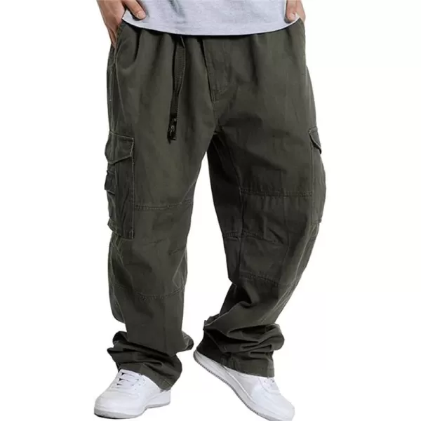 IDEALSANXUN Baggy Cargo Pants Men Casual Loose Fit Y2k PantsArmy