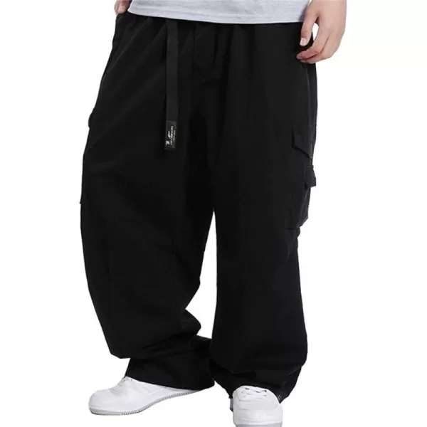 IDEALSANXUN Baggy Cargo Pants Men Casual Loose Fit Y2k PantsBlack