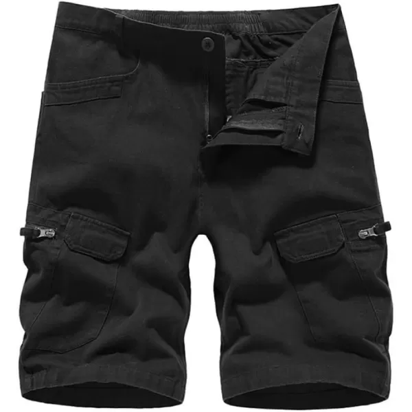 IDEALSANXUN Camo Cargo Shorts for Men Casual Relaxed Fit Summer Beach Camo Shorts Goth ClothesBlack