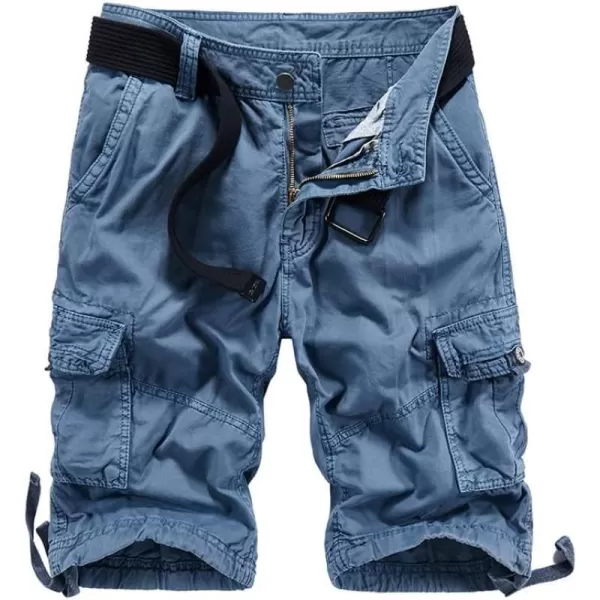 IDEALSANXUN Cargo Shorts for Men Casual Cotton Baggy Hiking Y2K Summer ShortsBlue