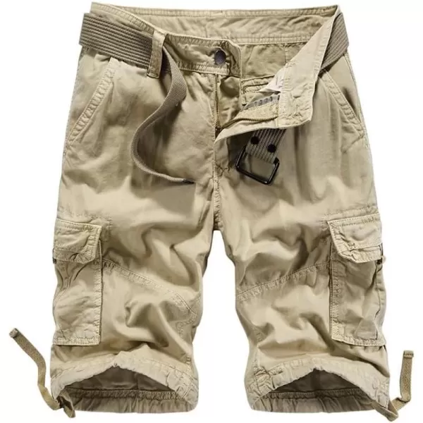 IDEALSANXUN Cargo Shorts for Men Casual Cotton Baggy Hiking Y2K Summer ShortsKhaki