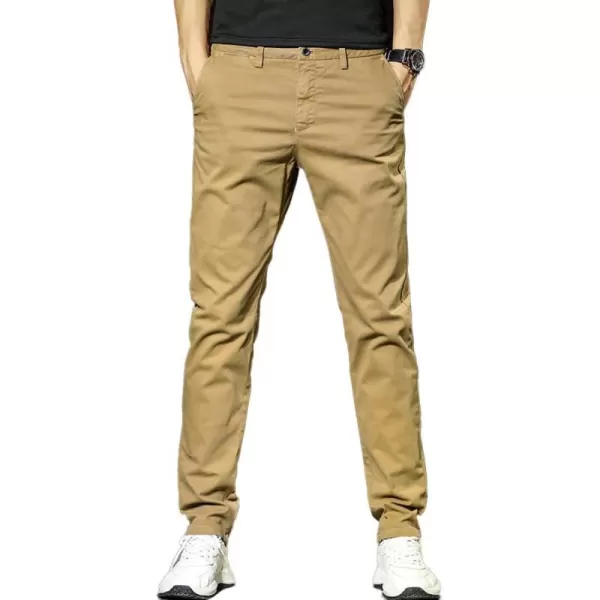 IDEALSANXUN Casual Pants for Men Cotton Lightweight Slim Fit Work Stretch Khaki PantsKhaki