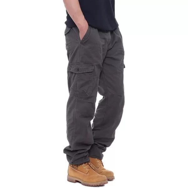 IDEALSANXUN Mens Cargo Pants Casual Elastic Waist Loose Straight Leg Cargo PantsGrey Green