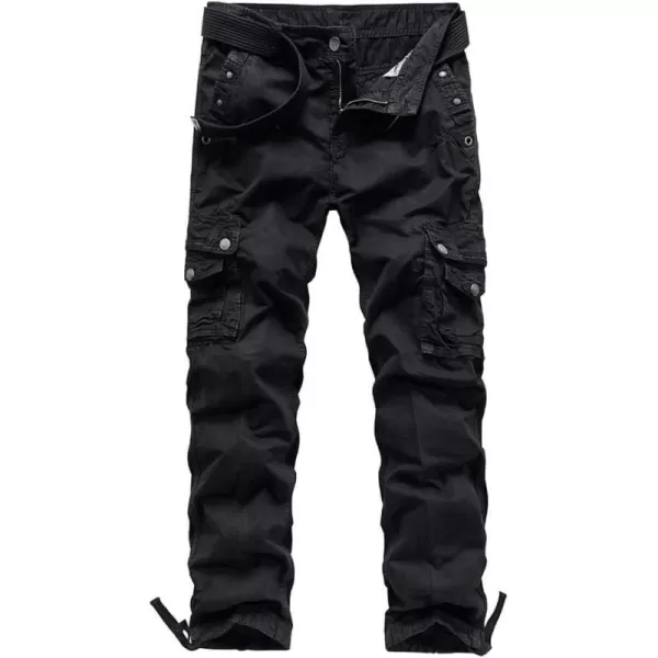 IDEALSANXUN Mens Cargo Pants Relaxed Fit Tactical Military Baggy Streetwear Y2K Cargo PantsBlack