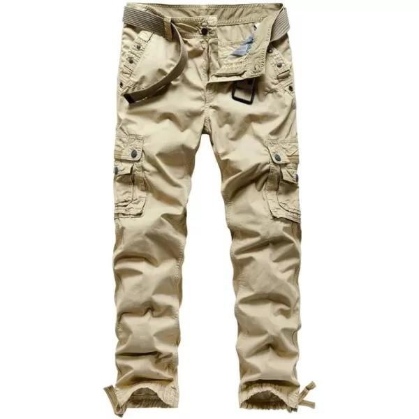 IDEALSANXUN Mens Cargo Pants Relaxed Fit Tactical Military Baggy Streetwear Y2K Cargo PantsKhaki