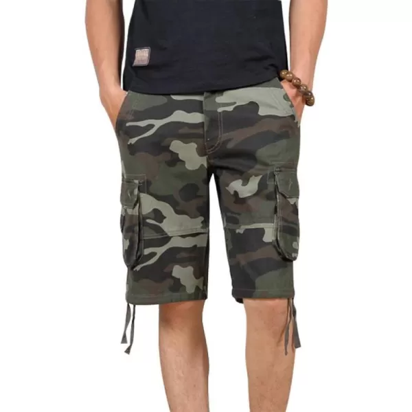 IDEALSANXUN Mens Casual Fifth Camo Cargo ShortsArmy