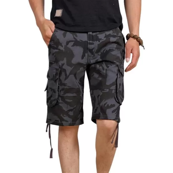 IDEALSANXUN Mens Casual Fifth Camo Cargo ShortsGrey