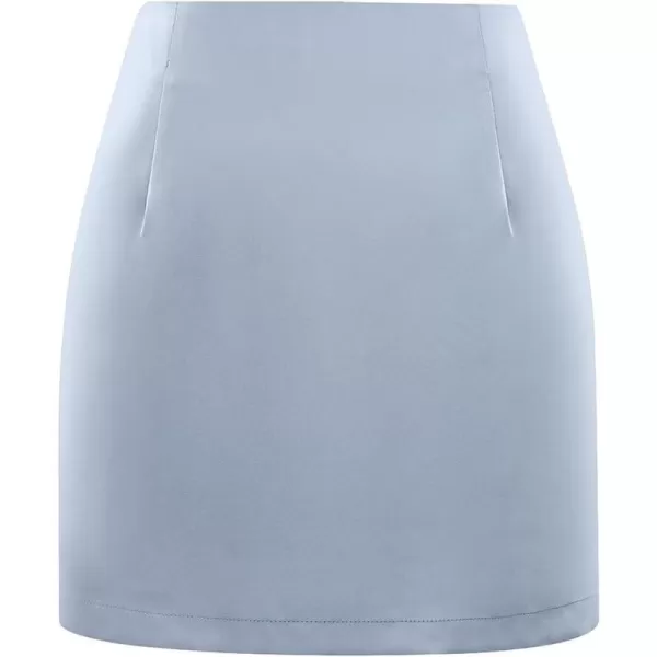 IDEALSANXUN Satin Skirts for Women Trendy High Waisted Cute Ladies Silk Mini SkirtBlue